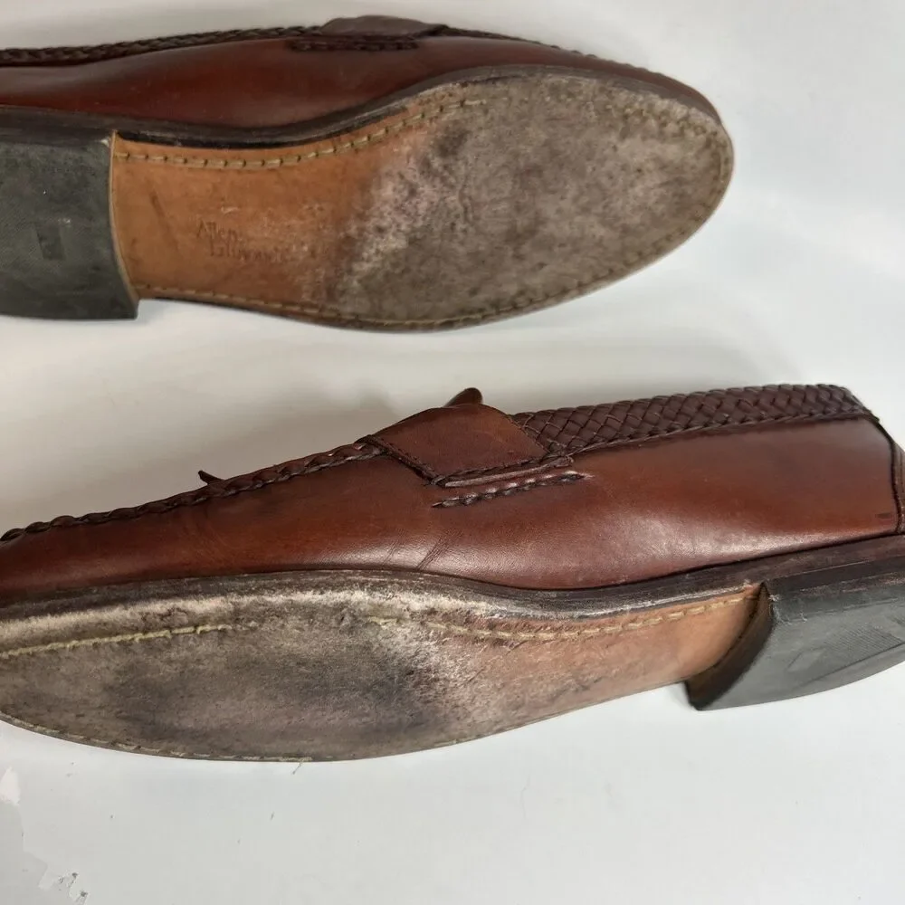 Allen Edmonds Mens Shoes Size 10 Maxfield Brown Leather Tassel Loafers Braided